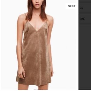 Aritzia tank top dress in brown suede